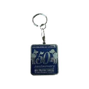 ANIMAL HUMANE SOCIETY of the UNITED STATES 50th ANNIVERSARY BRASS KEYCHAIN 1.5"